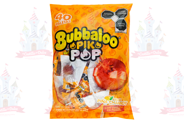 PALETA BUBBALOO PIKPOP PIÑA 24/40 PZA ADAMS