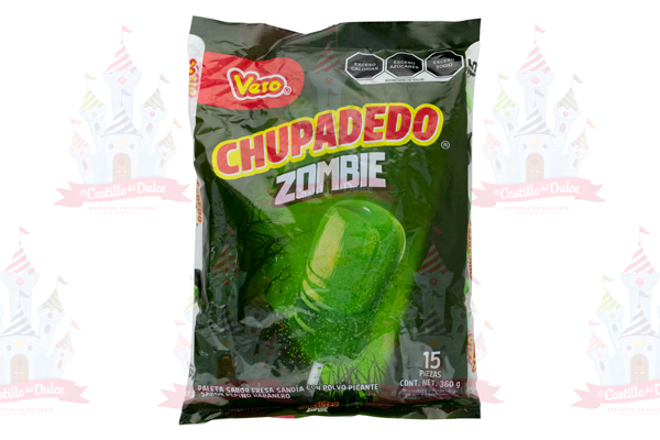 PALETA CHUPA DEDO ZOMBIE 16/15 PZAS VERO