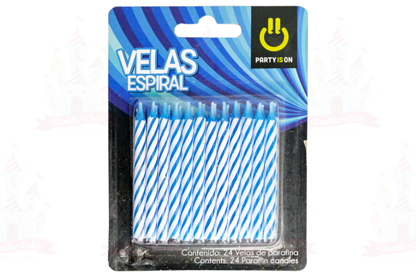 VELA ESPIRAL AZUL  24/24 PZAS FAB SELECTA