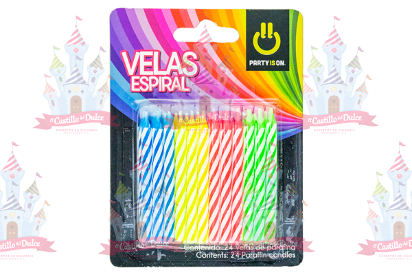 VELA ESPIRAL SURTIDA  24/24 PZAS FAB SELECTA