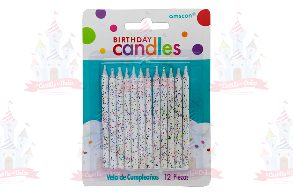 VELA GLITTER BLANCA 12/12 PZA GRANMARK