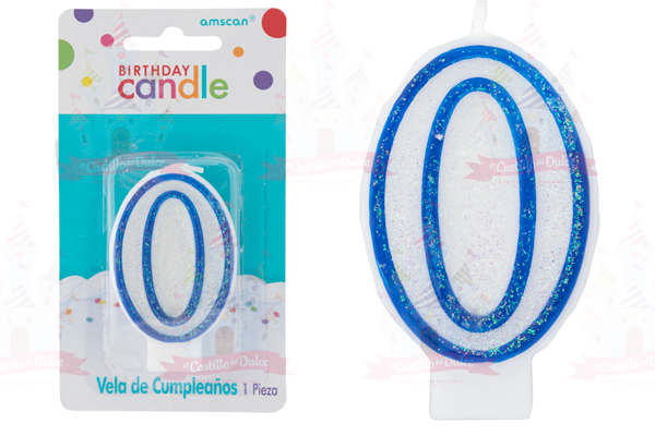 VELA #0 C/GLIT BRILL AZUL 12/1 PZA GRANMARK