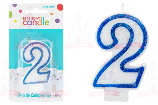 VELA #2 C/GLIT BRILL AZUL 12/1 PZA GRANMARK