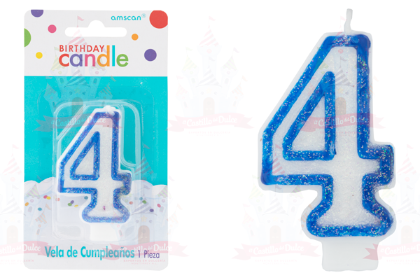 VELA #4 C/GLIT BRILL AZUL 12/1 PZA GRANMARK