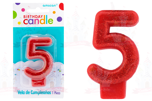 VELA #5 BRILLOS ROJO 12/1 PZ GRANMARK