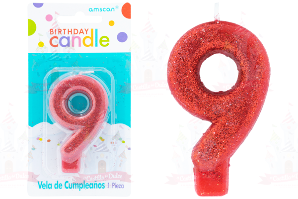 VELA #9 BRILLOS ROJO 12/1 PZ GRANMARK
