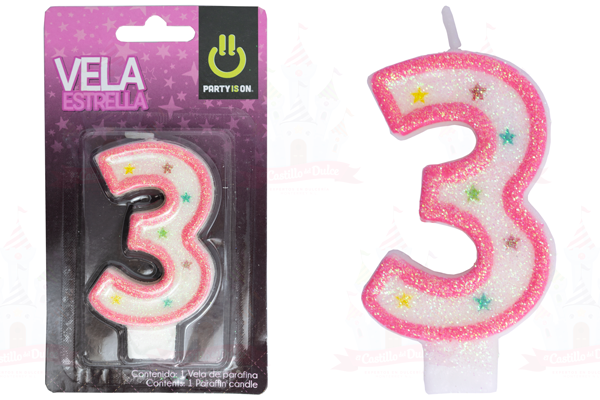 VELA ESTRELLA ROSA # 3  12/1 PZ FAB SELECTA
