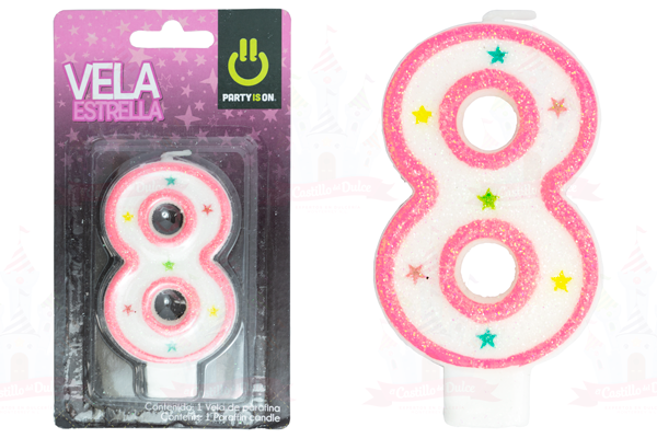 VELA ESTRELLA ROSA # 8  12/1 PZ FAB SELECTA