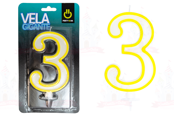 VELA GIGANTE # 3  SURTIDOS 6/1 PZA PARTY
