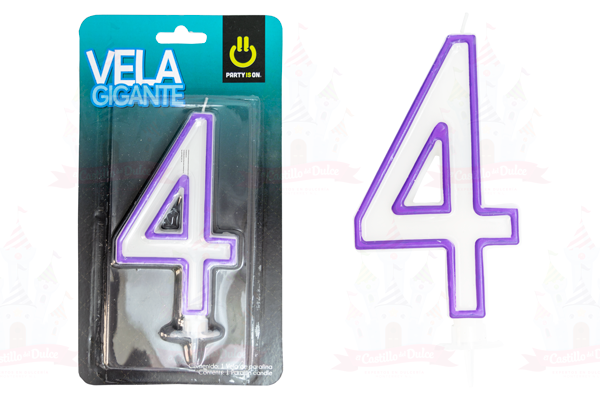 VELA GIGANTE # 4  SURTIDOS 6/1 PZA PARTY