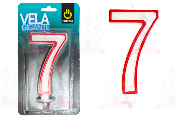 VELA GIGANTE # 7  SURTIDOS 6/1 PZA PARTY