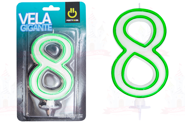VELA GIGANTE # 8 SURTIDOS 6/1 PZA PARTY