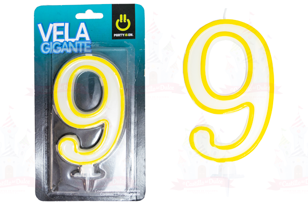 VELA GIGANTE # 9 SURTIDOS 6/1 PZA PARTY