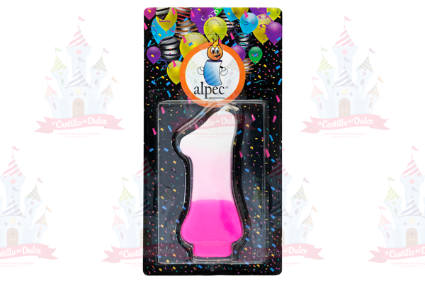 VELA NUMERO 1 BICOLOR ROSA 20/1 PZA ALPE