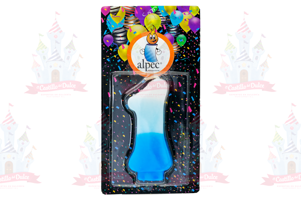 VELA NUMERO 1 BICOLOR AZUL 20/1 PZA ALPE