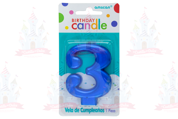 VELA METALICA # 3 AZUL 12/1 PZA GRANMARK