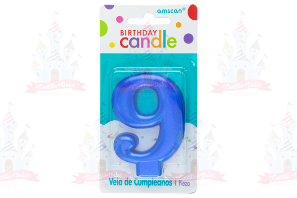 VELA METALICA # 9 AZUL 12/1 PZA GRANMARK