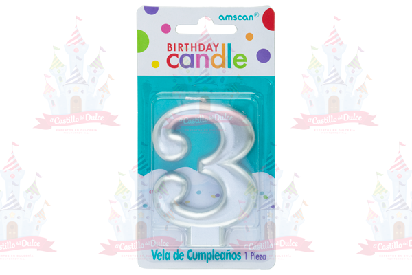 VELA METALICA PLATA # 3 12/1 PZA GRANMARK